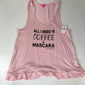 NWT Betsey Johnson Pink Sleeveless Tee Size Large
